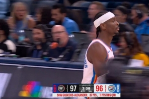 活塞vs雷霆 | 挺身而出！亚历山大连投带罚独得6分率队打出6-0 追到1分打停活塞